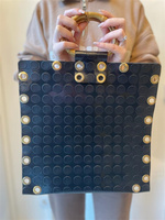 Sac à main de qualité supérieure en matériau Mat-b, modèle P07, marque italienne, sacs de luxe, style classique rock, sacs fourre-tout pour femmes, PVC, coton