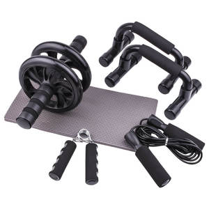 Kit de fitness à domicile 5-en-1 de haute qualité et durable en <span class=keywords><strong>ABS</strong></span> : Roue abdominale, support de pompes, corde à sauter, poignée de musculation et bande de résistance - Product Image 3