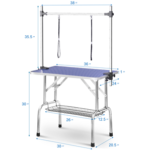 MT MEDICAL - Table de toilettage pour chien pliable en acier inoxydable, réglable en hauteur, portable, pour salon de coiffure pour animaux - Product Image 6