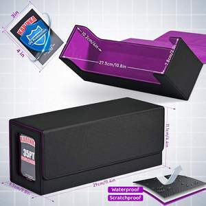 Torson 35PT Boîte de rangement pour cartes de jeu Yugioh en cuir PU hautement transparent avec fenêtre magnétique pour cartes à collectionner - Product Image 3