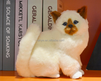 Jouet pour chat en peluche courte en gros, mignon, réaliste, en tissu, animal en peluche, design Art Déco, décoration pour animaux de compagnie, objets décoratifs