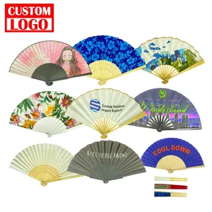 Paper Fabric Printing Folding Hand Custom Design Paper Fan Ecofriendly Custom Chinese Fan