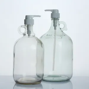 玻璃咆哮器64盎司2000毫升透明洗衣液皂液分配器带泵玻璃瓶