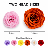 Têtes de roses naturelles préservées en gros, 7-8 cm, vraies fleurs éternelles pour bouquets DIY, décoration de mariage et de maison