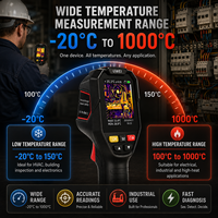 Caméra thermique infrarouge portable avec projecteur LED et écran couleur pour l'inspection industrielle