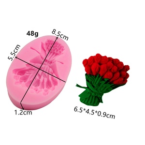 Molde de Silicona para Pastel con Forma Ovalada 3D, Pequeño, Bonito y Encantador, con Diseño de Ramo de Rosas para el Día de San Valentín - Product Image 2