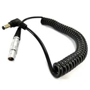 Custom DC 5.5*2.5mm Male to LEMOS 4 Pin Female Coiled Power Cable for Z Cam E2 ZCAM E2 Camcorder