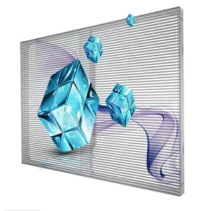 Transparent LED <b>Curtain</b> Screen 1920×1080 Indoor Fixed Installation <b>Light</b> Blue Color 1500 cd Brightness Wall Mount - Product Image 4