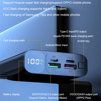Pengisi daya Cepat 22.5W power bank 20000mah 10000mah baterai li-polymer 1260110 5V 4.5A pengisian daya cepat dengan output input ganda