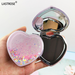 Hot Bán Xách Tay Hình Trái Tim Xử Lý Gương Mỹ Phẩm Với Long Lanh Nhãn Hiệu Riêng Quà Tặng Cho Túi Trang Điểm - Product Image 3