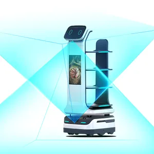 Беспилотный робот-DF-DR2 для доставки еды с голосовым взаимодействием для кофе в ресторане