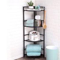 Petit support de rangement d'angle à quatre couches Étagère de cuisine en fil métallique pliable et étroite