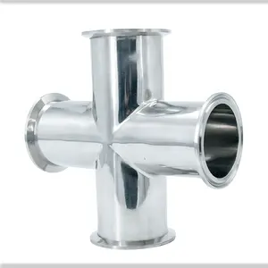 Excellent Qaullity Stainless Steel Pipe Fittings Tri Clover Four-way Cross