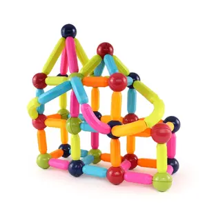 Яркие цвета изогнутые формы Детские обучающие игрушки магнитные палочки магнитные шарики и стержни Набор строительных блоков