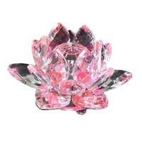 Ornement de lotus en quartz transparent coloré, décoration exquise pour la maison et le bureau, cadeau en gros directement de l'usine chinoise
