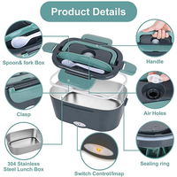 Boîte Repas Chauffante Électrique Portable Personnalisée 12V 110V 220V pour Maison et Voiture, Contenant Chauffant Type Bento