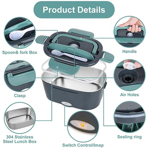 Boîte Repas Chauffante Électrique Portable Personnalisée <span class=keywords><strong>12V</strong></span> 110V 220V pour Maison et Voiture, Contenant Chauffant Type Bento - Product Image 4