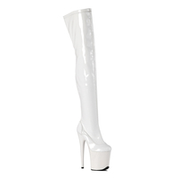 Bottes de strip-tease OEM 20 cm au-dessus du genou, en PU extensible, avec fermeture éclair latérale, chaussures de pole dance à talon aiguille et plateforme haute pour spectacle sur scène