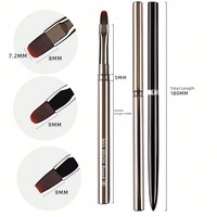 Offre Spéciale Argenté et Noir Chrome Ovale Uv Gel Brosse À Ongles De Luxe Poignée En Métal Brosses À Ongles