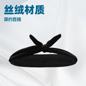 Diadema coreana de terciopelo con lazo, color negro, paquete de 3, con lazo para uso diario - Product Image 4