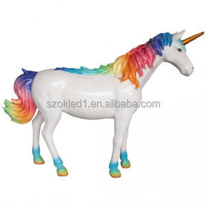 Personalizzare decorativo all'aperto impermeabile Festival Festival parco centro commerciale ornamento di natale rosa unicorno statua in fibra di vetro - Product Image 1