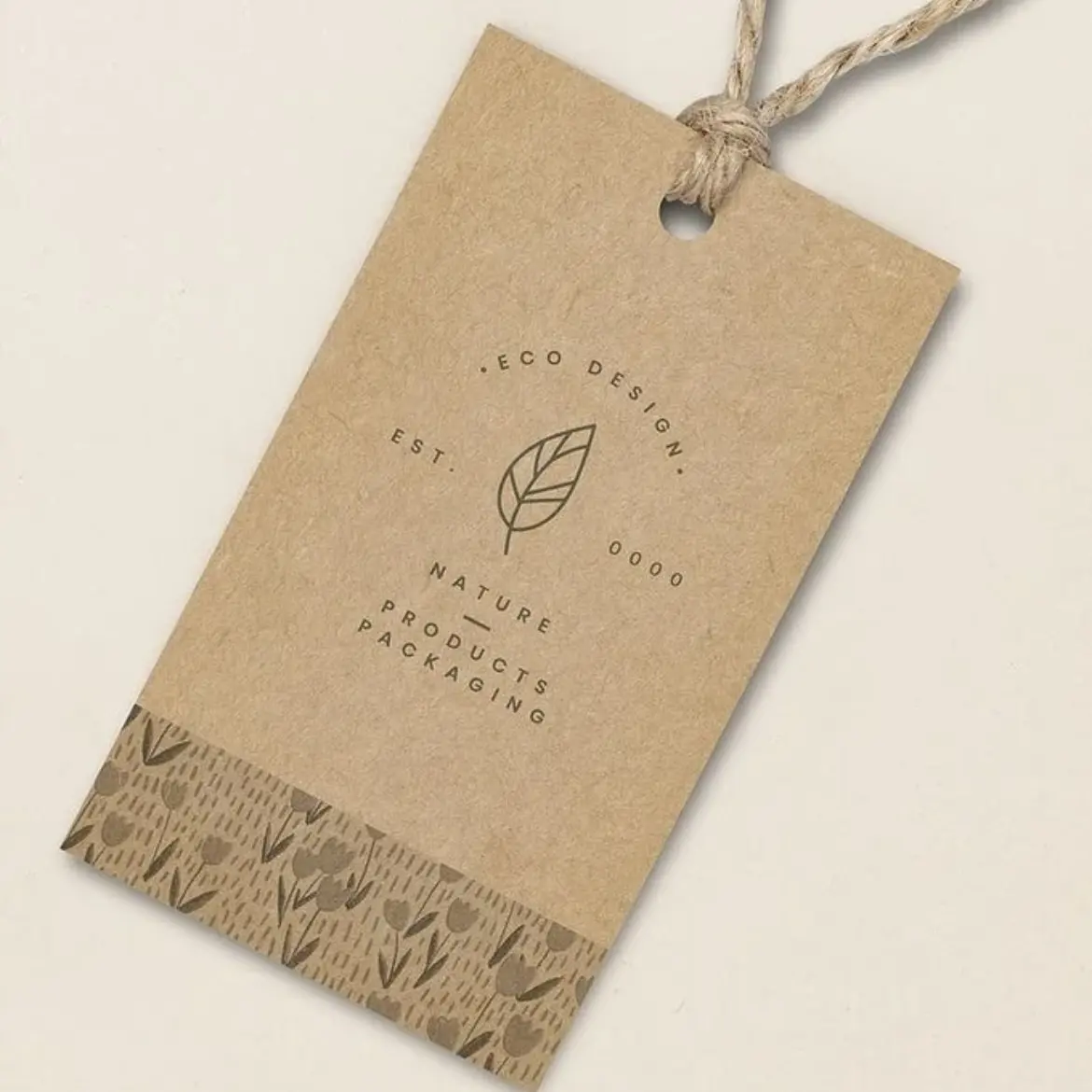 Chinese Factory Wholesale Recycled Kraft Paper Customized Logo Label Products Hang Tag For Clothing Kraft Hang Tag