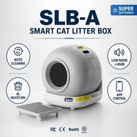 Kotak Pasir Kucing Otomatis Pintar dengan Kontrol Aplikasi, Berpenutup, Membersihkan Diri Sendiri, Toilet Hewan Peliharaan 4L, Tempat Sampah Tertutup Rapat, Canggih