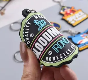 2024 nóng bán thấp moq mặt hàng khuyến mại 2D <span class=keywords><strong>3D</strong></span> hình dạng tùy chỉnh t Áo sơ mi mềm PVC tim Móc chìa khóa - Product Image 2