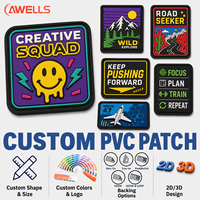 Écussons personnalisés en PVC 3D avec logo pour équipe créative, badges d'identité en caoutchouc souple de qualité supérieure pour vêtements de style de vie AWELLS