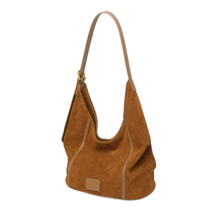 Fabricante OEM Mayorista Alta Capacidad Duradero Multifuncional Cuero Ante Acabado Satén Mujer Bolsos Hobo de Hombro - Product Image 3