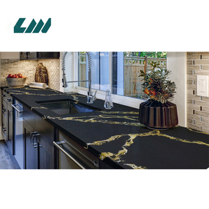 Vàng ngọc thạch anh giá chất lượng cao với 93% thạch anh đen nhà bếp Countertop Bar Top nhà hàng kỹ thuật - Product Image 2