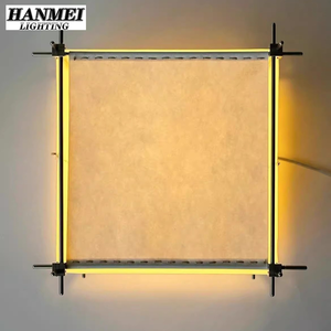 Lámpara de Mesa Retro Moderna Hecha a Mano, Fuente de Luz LED Minimalista E27, Aluminio y Papel, Cuadrada, Decorativa para Sala de Estar HM-GM-GZ035T E27 B - Product Image 2