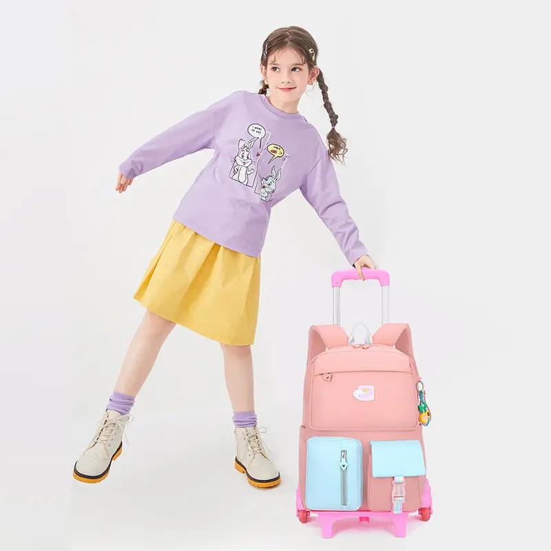 factory wholesale high capacity ergonomic waterproof cartoon kid pink bag school girls for primary