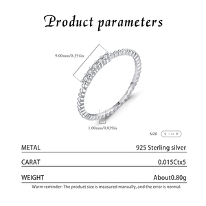 แหวนมอสซาไนต์ประกายระยิบระยับ ดีไซน์ Eternity Band เงินแท้ S925 สามารถสวมซ้อนกันได้ แหวนนิ้วยอดนิยมสำหรับผู้หญิง เครื่องประดับสำหรับงานปาร์ตี้ - Product Image 4