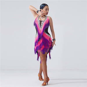 L-2057 хит продаж высокое качество кисточкой латинские танцы платье бахрома Латинская танцевальная юбка костюмы в латинском стиле джаз танец костюм для продажи - Product Image 4