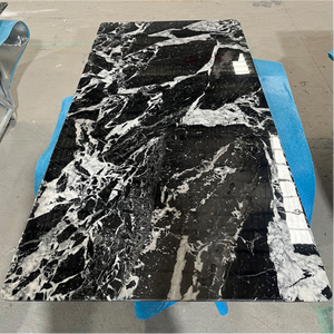 Tavolo da Pranzo Rettangolare di Lusso in Marmo Schomex, Design Moderno Bianco e Nero per Sala da Pranzo e Soggiorno, Lucidato - Product Image 2