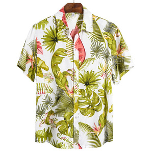 2021 New Custom Hawaiian <span class=keywords><strong>Palm</strong></span> modello Stampe Shirt Causale Beach Party Camicia degli uomini di Stampa - Product Image 5