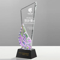 Souvenir de réunion annuelle de la société Crystal Star créative à cinq branches personnalisée Trophée en verre de cristal personnalisé