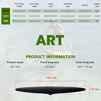 Aile hydrofoil efficace ART 1401, conception à profil haut pour eaux calmes et brise légère, démarrage depuis le quai, levage à basse vitesse, pompage sans effort