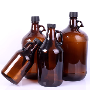 Venta al por mayor de gran capacidad 1L <span class=keywords><strong>2L</strong></span> 2.5L 4L 64oz marrón California botella de vino jarra de licor con tapón de rosca y Mini mango - Product Image 2