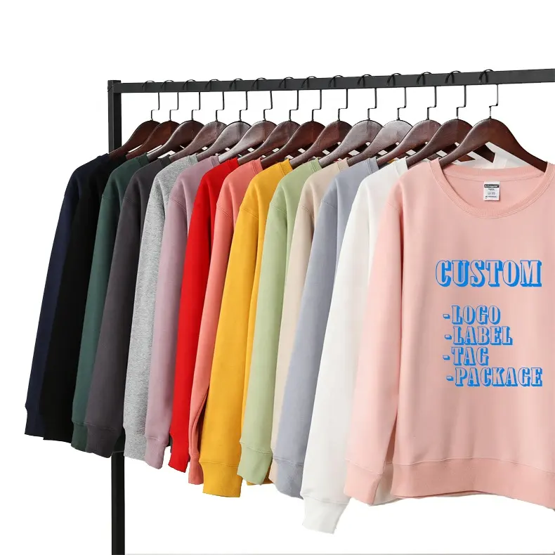 Wholesale Plain Cotton Polyester Custom Printing 350gsm Fleece Mens Pullover Hoodies In All Colors