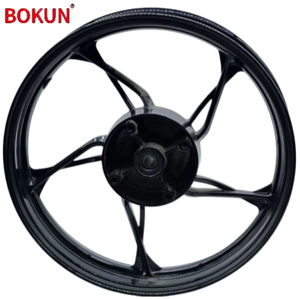 Rin de Rueda Trasera de Motocicleta <span class=keywords><strong>BOKUN</strong></span> Serie 2.5x18 Pulgadas, Cinco Radios, Aleación de Aluminio Forjado Negro - Product Image 1