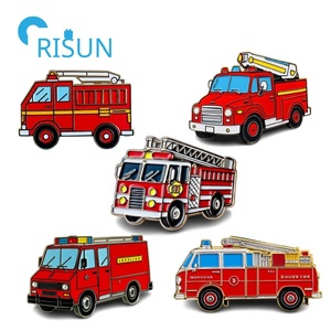 Fabricación Metal esmalte Departamento <span class=keywords><strong>de</strong></span> Bomberos Pin personalizado dibujos animados transporte coche camión solapa Pin <span class=keywords><strong>fuego</strong></span> Pin insignia emblema - Product Image 1