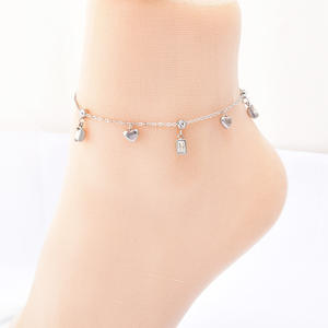 <span class=keywords><strong>In</strong></span> stock! 2023 Summer Beach Jewelry cavigliera cavigliere con ciondolo <span class=keywords><strong>in</strong></span> zircone a cuore <span class=keywords><strong>in</strong></span> acciaio inossidabile placcato oro 18 carati per le donne - Product Image 6