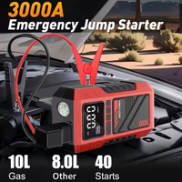 Démarreur de batterie portable sans fil 6000 mAh avec gonfleur de pneus de voiture, batterie externe et affichage LED pour situations d'urgence