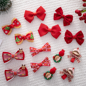 2 Piezas de Pasadores para el Cabello Navideños, Lazos Rojos para el Cabello de Año Nuevo, Juego de Pinzas <span class=keywords><strong>con</strong></span> <span class=keywords><strong>Cinta</strong></span>, Copo de Nieve, Pasadores de Resina para Niñas Pequeñas - Product Image 3