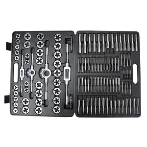 110pcs Metric tay tap và Die <span class=keywords><strong>Set</strong></span>, thép hợp kim Chủ Đề Công cụ cắt Kit cho thép vít sửa chữa và khai thác trong hộp lưu trữ - Product Image 4