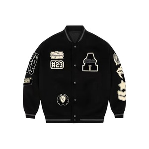 Veste de baseball en laine mélangée pour homme, style streetwear personnalisé, avec lettres brodées tendance, pour la saison hivernale, fabricant de vestes - Product Image 3
