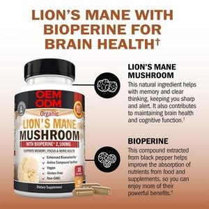 Cápsulas de Melena de León Orgánica, Cápsulas de Hongo Melena de León con Bioperina, Suplementos Naturales Nootrópicos para la Memoria - Product Image 4