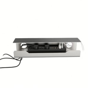 Plateau de gestion des câbles en métal perforé, en acier inoxydable, flexible, pour installation sous le bureau, accessoires de gestion des câbles en maille métallique - Product Image 1